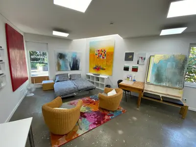 Ein Sitzbereich in der Unterkunft Atelier-Ferienwohnung