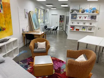 Ein Sitzbereich in der Unterkunft Atelier-Ferienwohnung