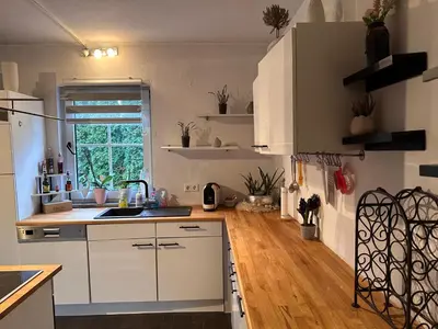 Küche/Küchenzeile in der Unterkunft Whg 21 Ferienhaus mit Garten und Terrasse 130 qm