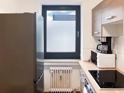 Küche/Küchenzeile in der Unterkunft T&K Apartments-Comfortable 2 and 3 room apartments in Oberhausen