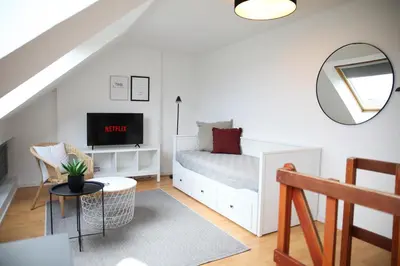 TV/Unterhaltungsangebot in der Unterkunft BEECH APARTMENT: MAISONETTE + FREE PARKING + NETFLIX