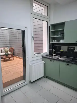 Küche/Küchenzeile in der Unterkunft Elegantes Design-Elberfeld-Zentral-Bahnhof-Terrasse W5
