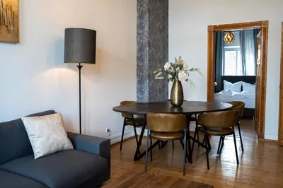 Ein Sitzbereich in der Unterkunft JUNIK Apartments - Deine Cityapartments in Duisburg