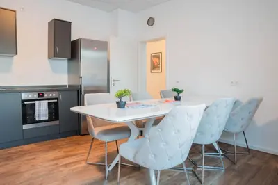 Küche/Küchenzeile in der Unterkunft Buer Appartment