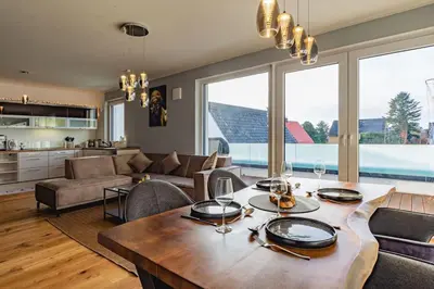Ein Sitzbereich in der Unterkunft A&V Apartments Wunderschöne Penthouse Wohnung