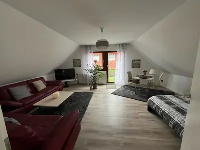 Ein Sitzbereich in der Unterkunft Ferienwohnung Kleine Auszeit