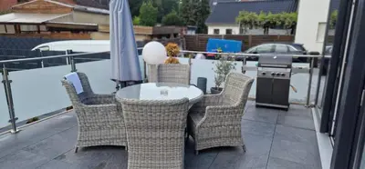 Ein Balkon oder eine Terrasse in der Unterkunft Ferienwohnung Sonnenschein