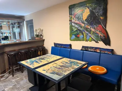 Ein Sitzbereich in der Unterkunft Appartement House Dortmund Lounge Appartement