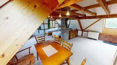 Ein Sitzbereich in der Unterkunft Haan-Ferienwohnung