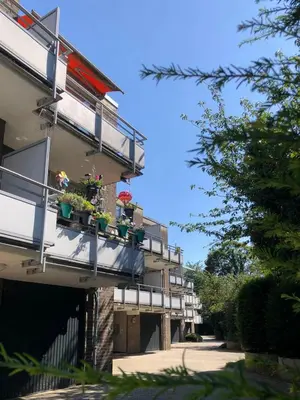 Ein Balkon oder eine Terrasse in der Unterkunft Apartment Düsseldorf-Lohausen