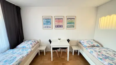 Ein Bett oder Betten in einem Zimmer der Unterkunft Monteur & Messezimmer Ratingen-Duesseldorf