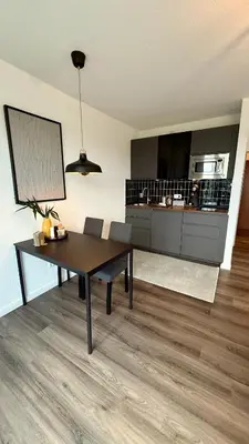 Küche/Küchenzeile in der Unterkunft BOSTEL 89 - Apartment, in der Altstadt, Klimaanlage, Aufzug