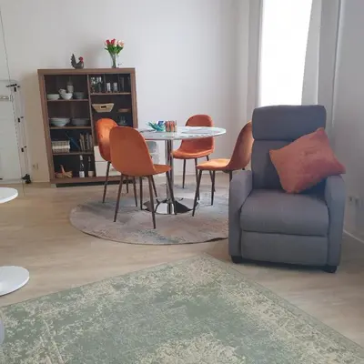 Ein Sitzbereich in der Unterkunft Das Düsselapartment