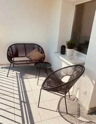 Ein Sitzbereich in der Unterkunft FeelsLikeHome - Traumhafte zentrumsnahe Wohnung mit Balkon&Parkplatz
